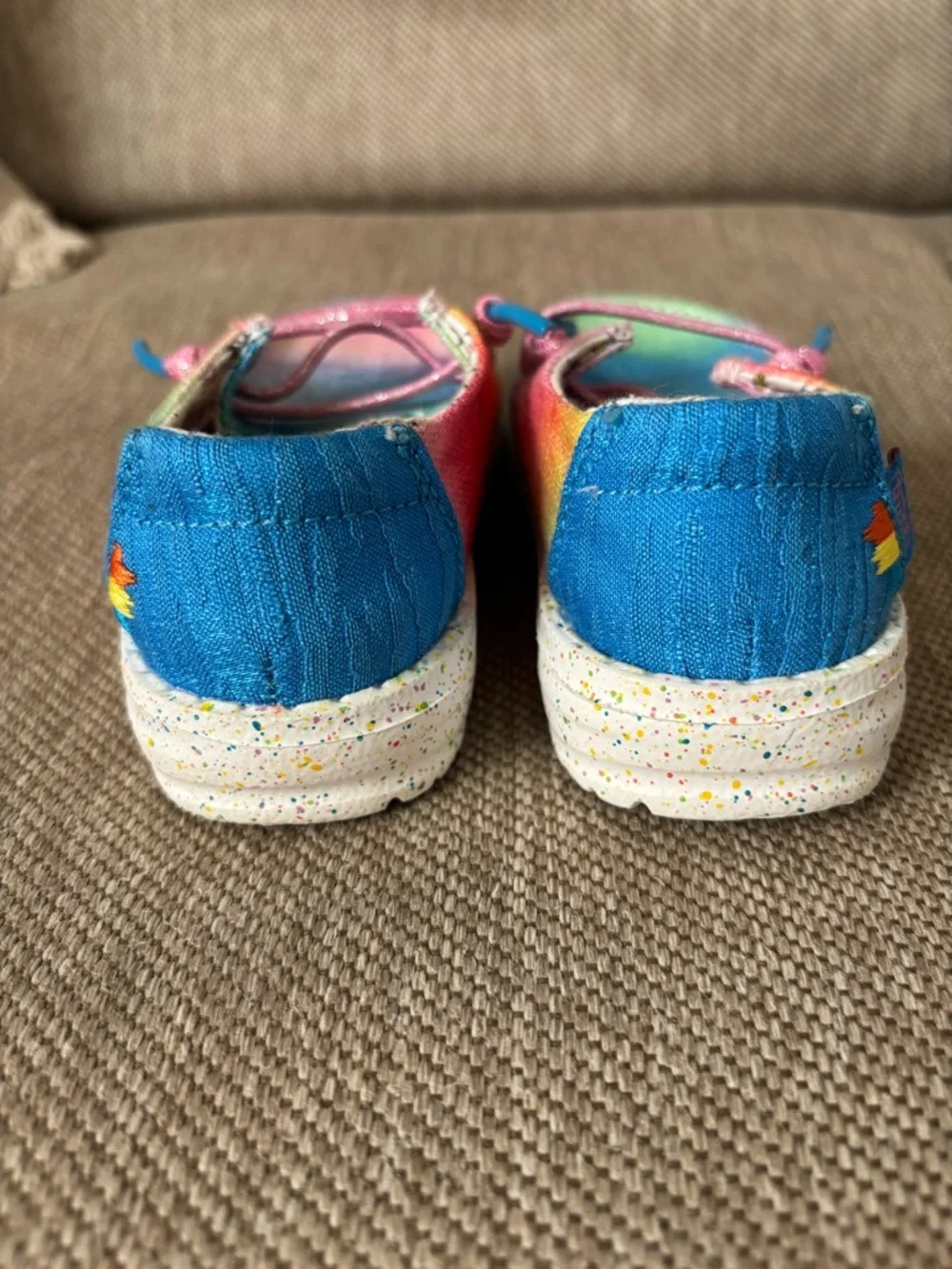 Hey Dude Kids Tie-Dye Canvas Slip-Ons in Pink, Blue & Green